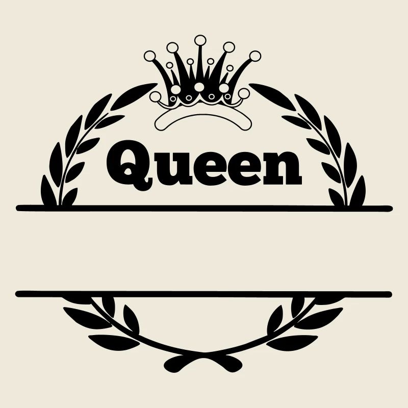 Queen in laurel wreath and crown