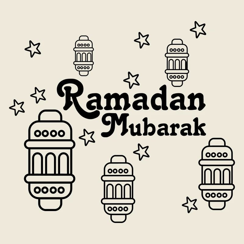 Ramadan Moubarak lumières, astérisques