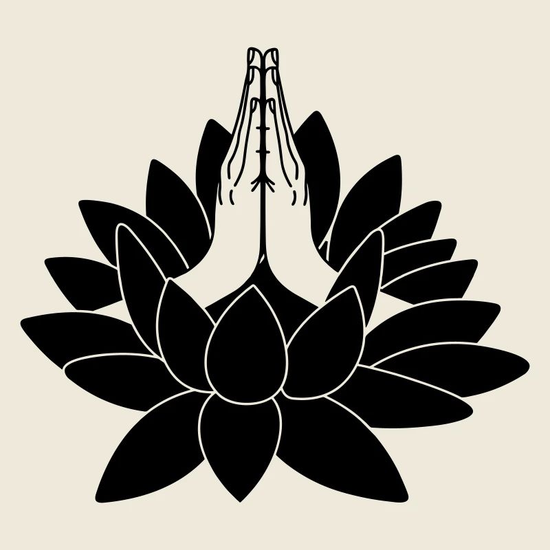Deux mains de lotus namaste