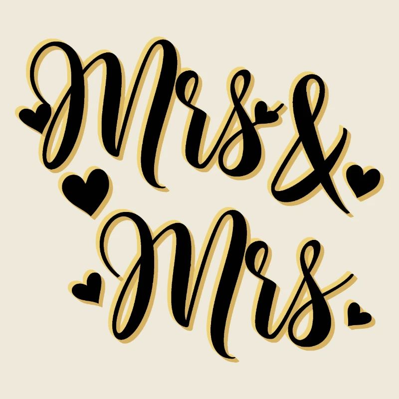 Mme et Mme en écriture dorée
