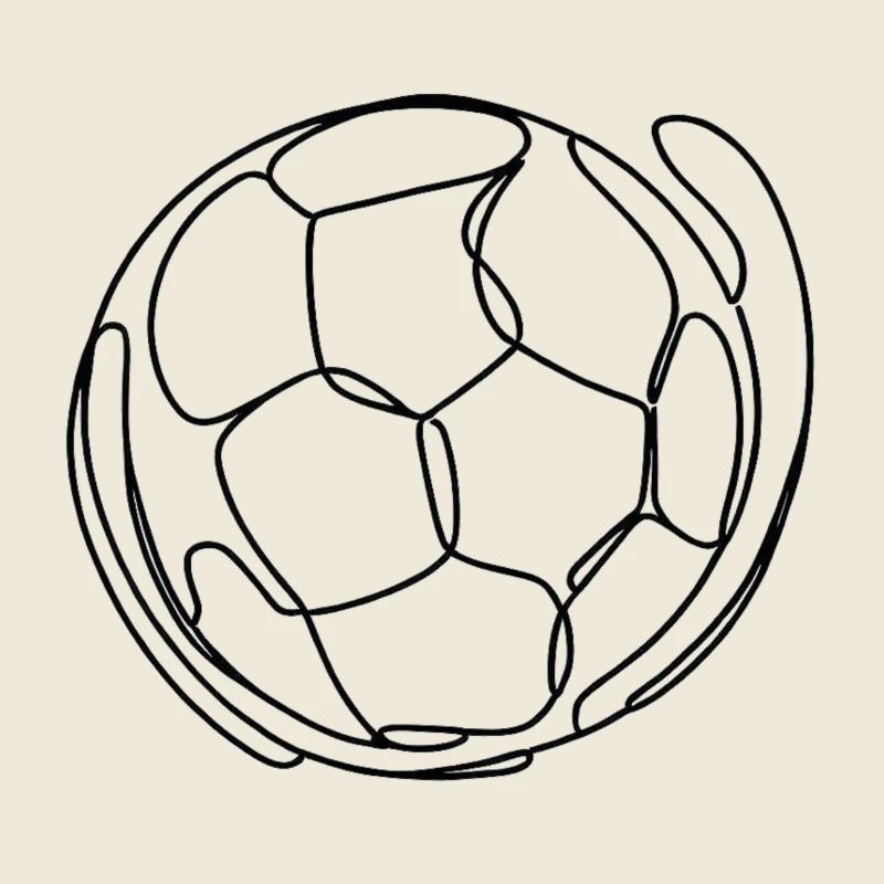 Fussball One Line Art