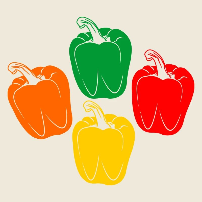 Vier Farben der Paprika