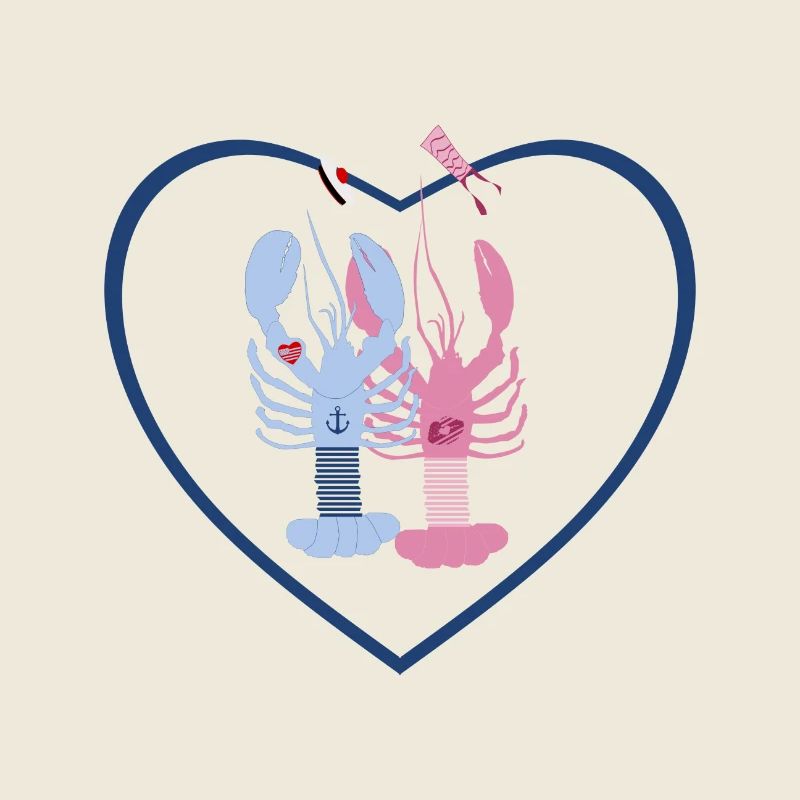 Brittany - Kalon Blue and Pink Lobsters