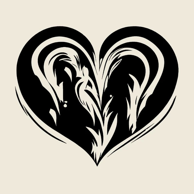 Beau coeur incurvé