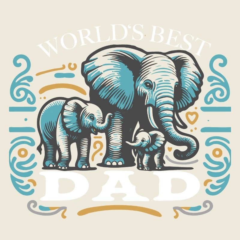 vatertag papa 2 kinder dad daddy elefant papafant