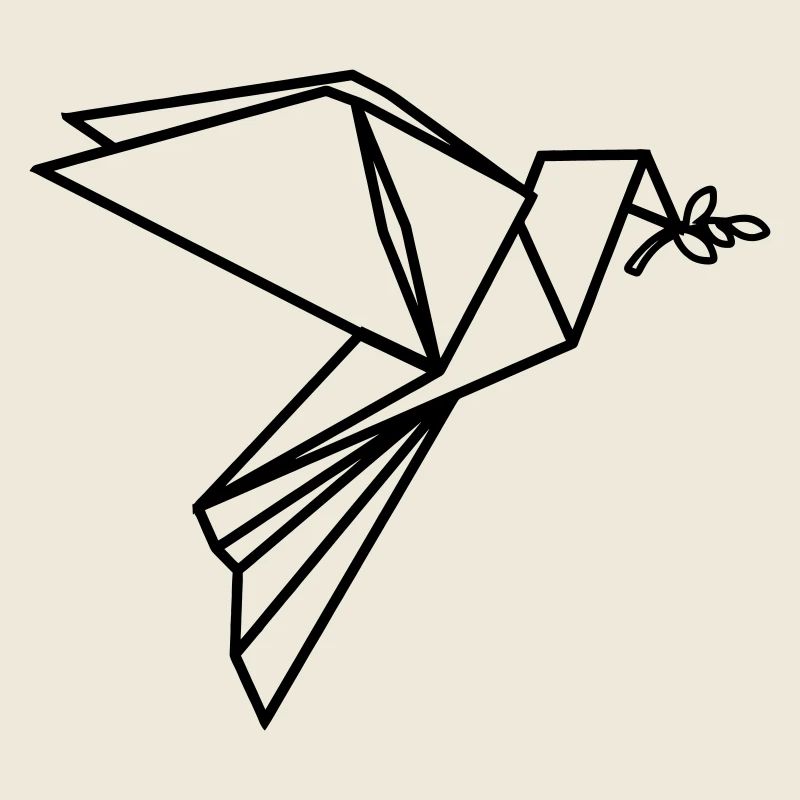 Origami-Friedenstaube transparent