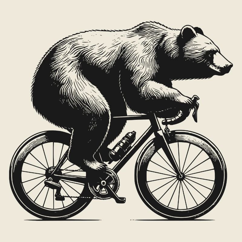 Radfahrender Bär