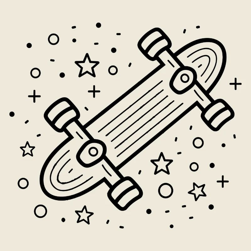 Cartoon Skateboarding