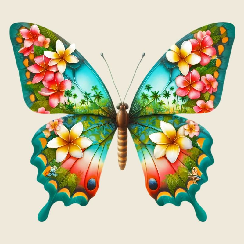 Papillon Plumeria Frangipanier Plumerie