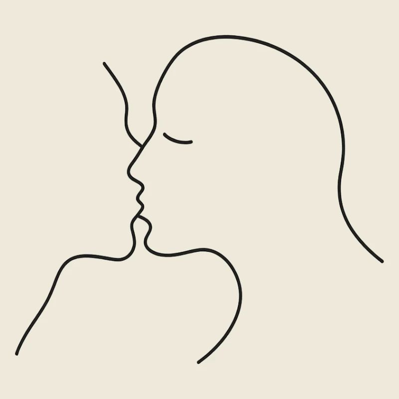 Liebevolle Kuss-Silhouette