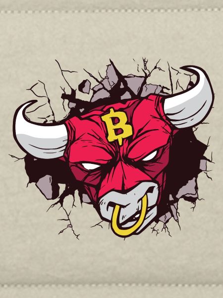 Bitcoin Stierkopf Kunst