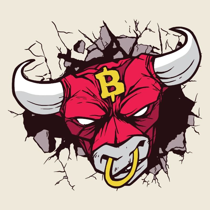 Bitcoin Bull Head Art