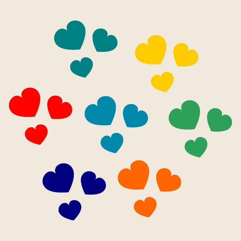 Cœurs colorés abstraits pour vêtements