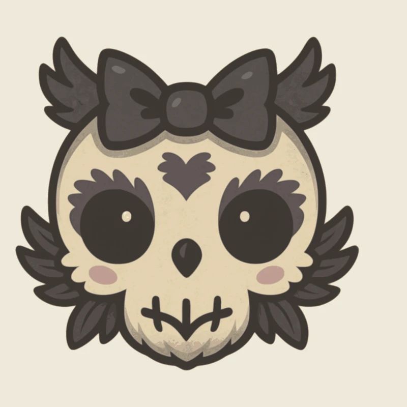 Conception ludique de tête de hibou avec accent de cœur