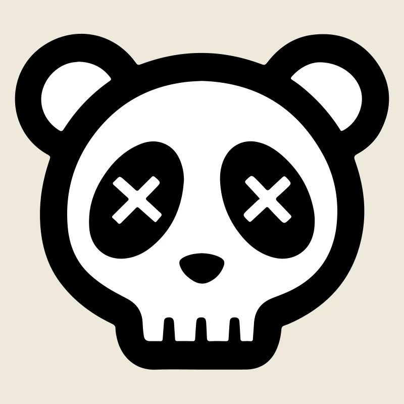 Crâne de panda drôle de crâne