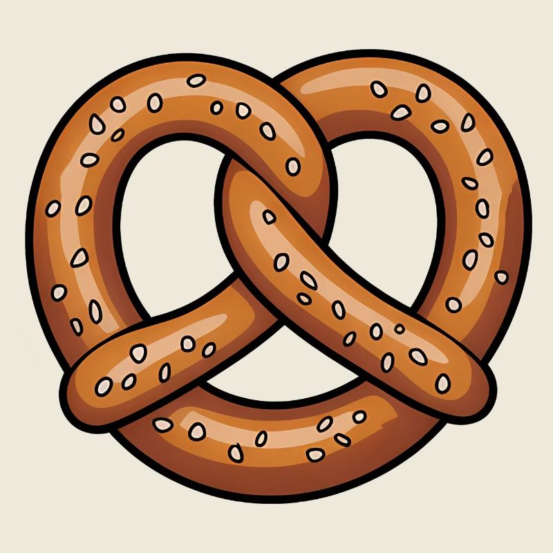Illustration de cœur de bretzel