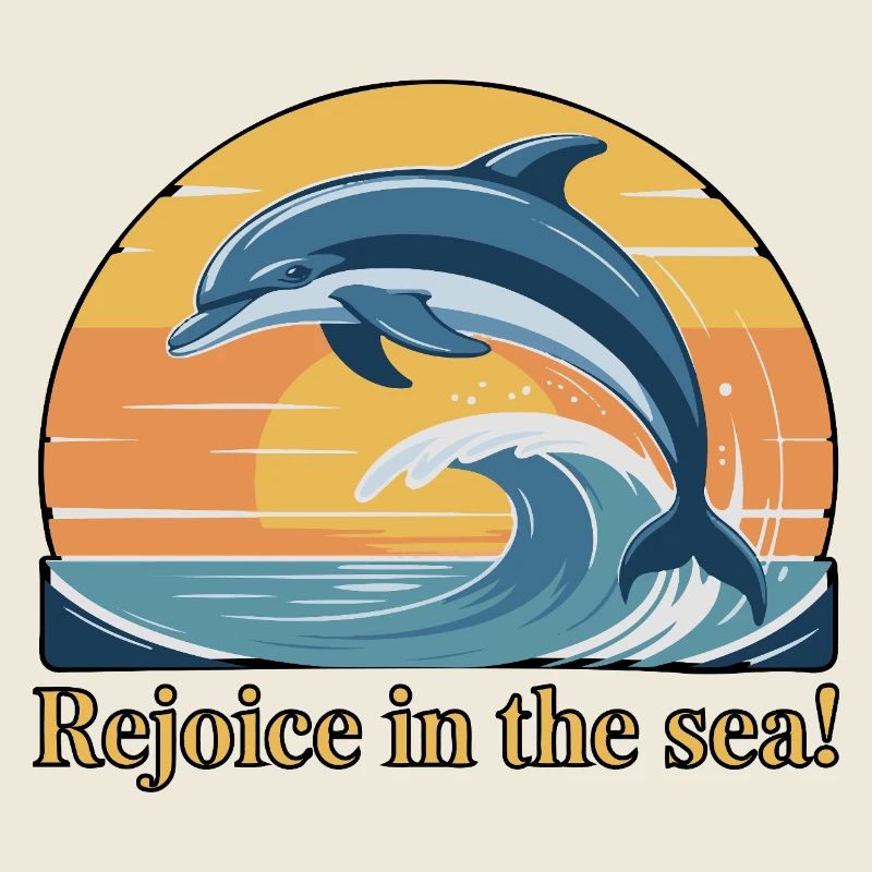 Dolphins Leaping at Sunset Design