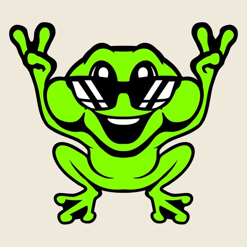 Frog Toad Cool Sunglasses Victory Peace Hands