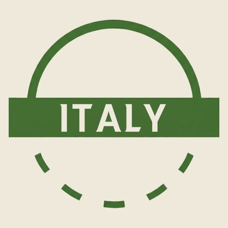 Italian Green Emblem Round Stamp