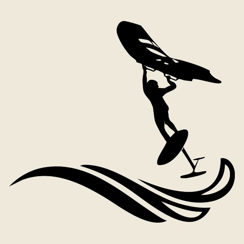Wingfoiler sur la vague