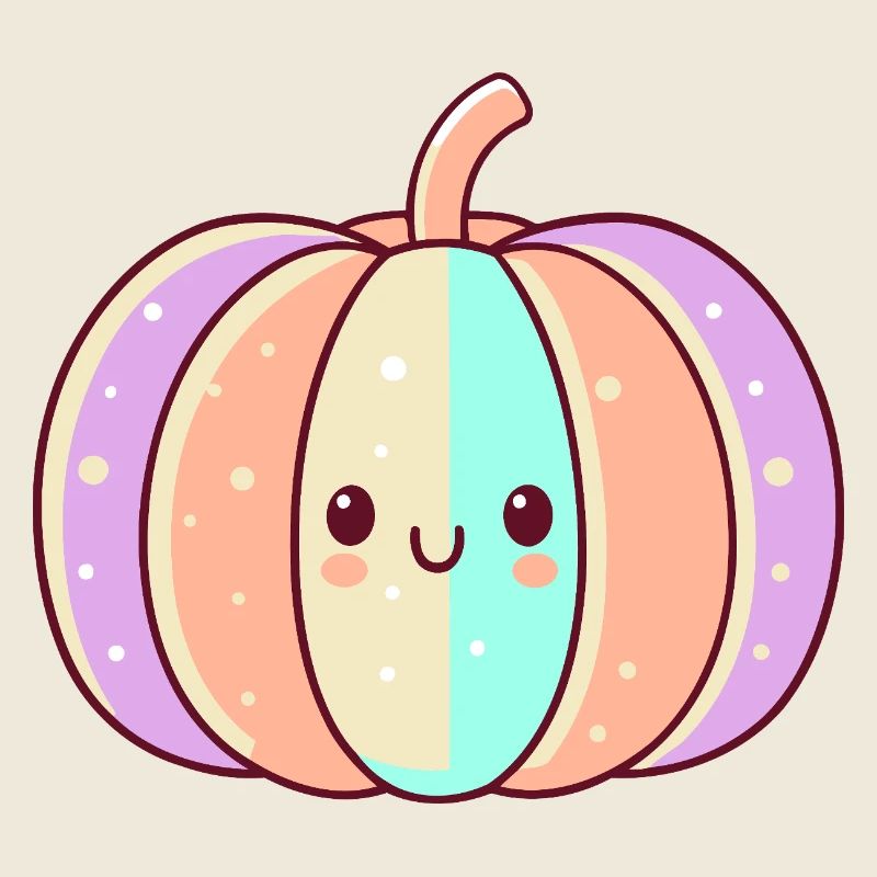 Striped kawaii pastel pumpkin