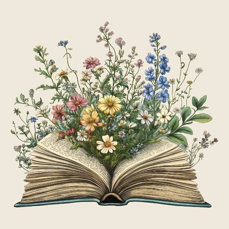 Buch mit Blumen