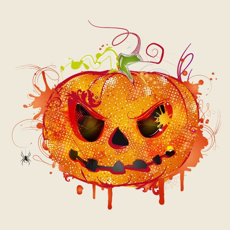 Gruseliger Halloween-Kürbis im Graffiti-Stil