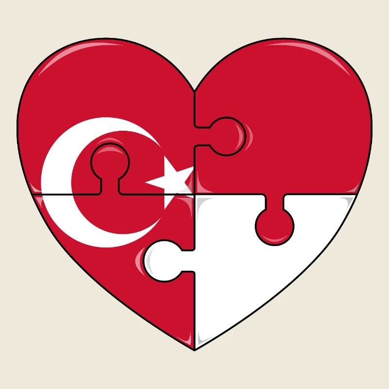 Conception du puzzle du drapeau Turquie-Indonésie.