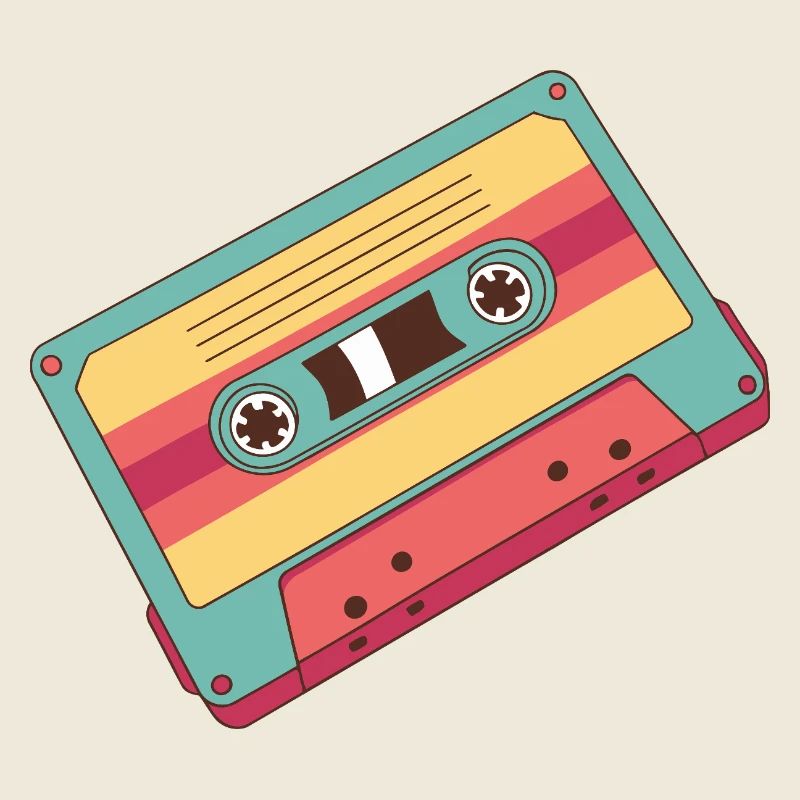 Bunte Retro Kassette aus den 80er Jahren