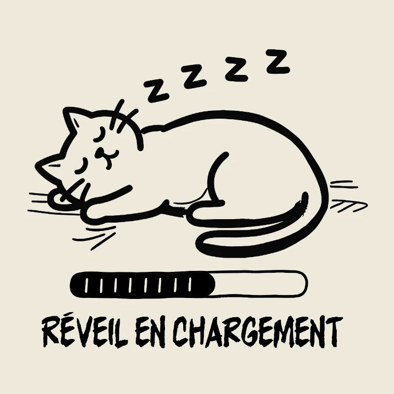 Sleeping cat, alarm clock charging