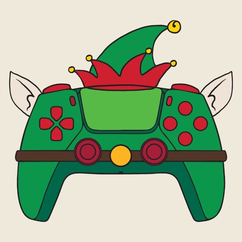 Elf Video Game Controller Christmas Gamer Elf