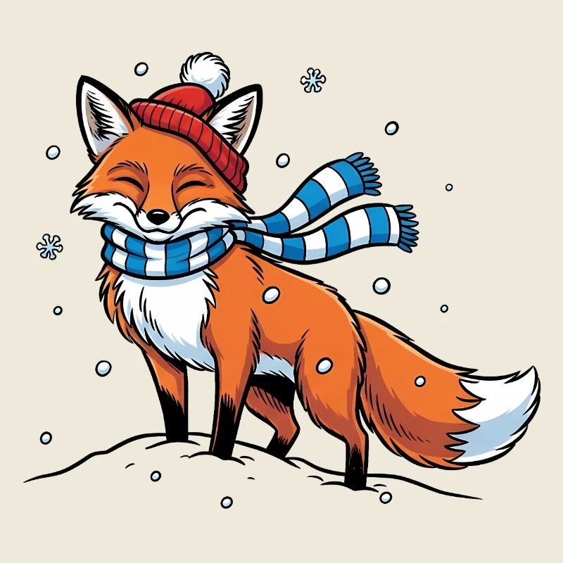 Winterfuchs mit Schal