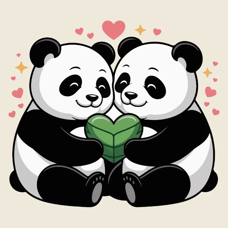 Panda couples in love