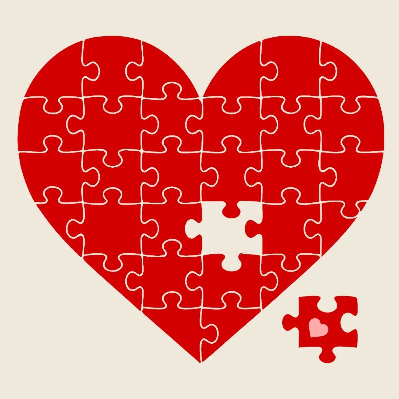 Rotes Puzzle Herz: