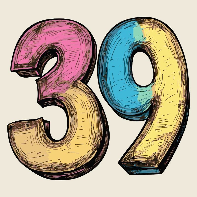 39 Zahl Bunt