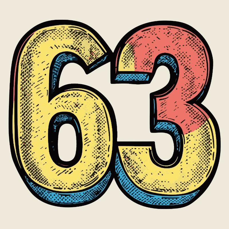 63 Zahl Bunt