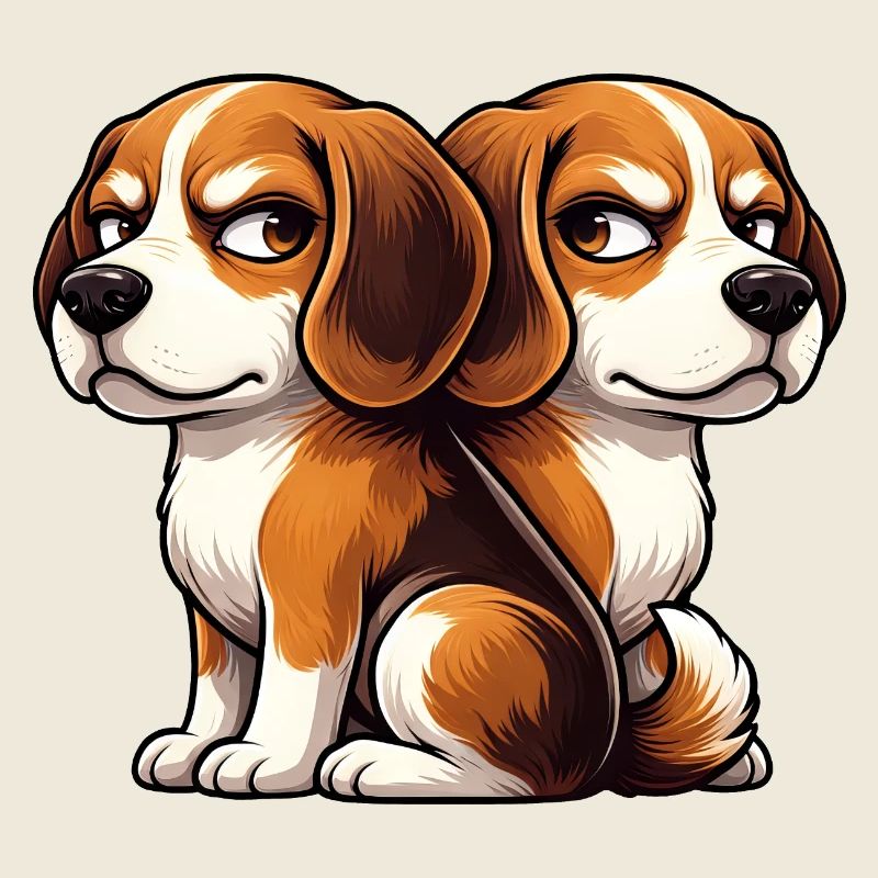 Amis de dessins animés Beagle mignons