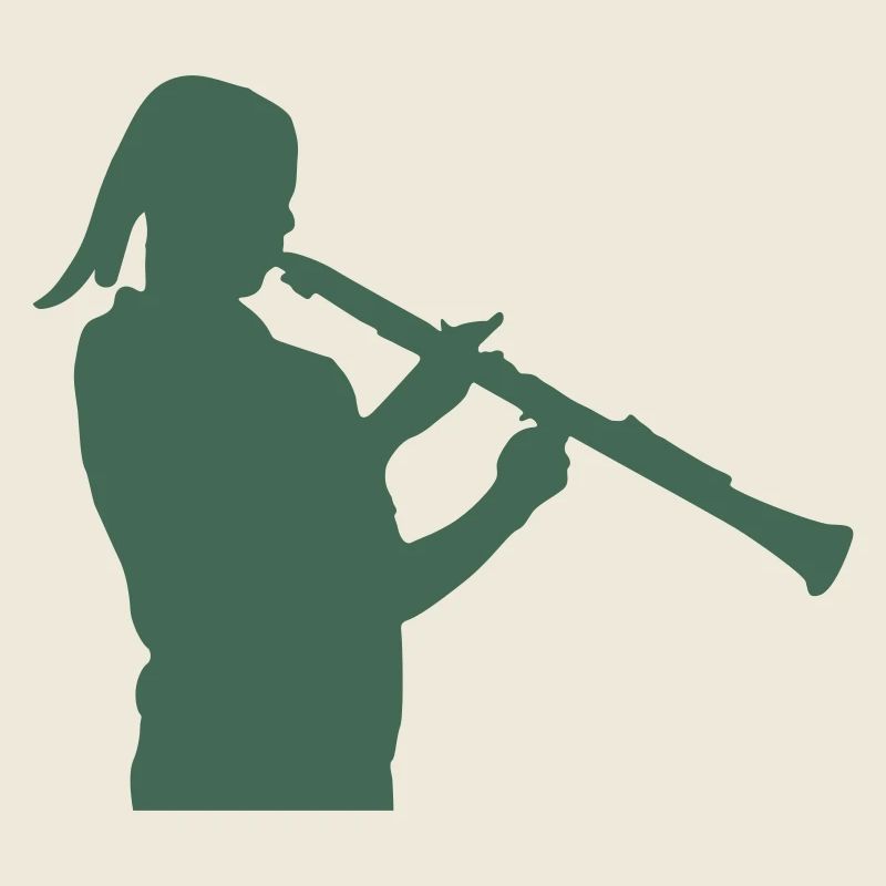 Silhouette du vent avec flûte à bec