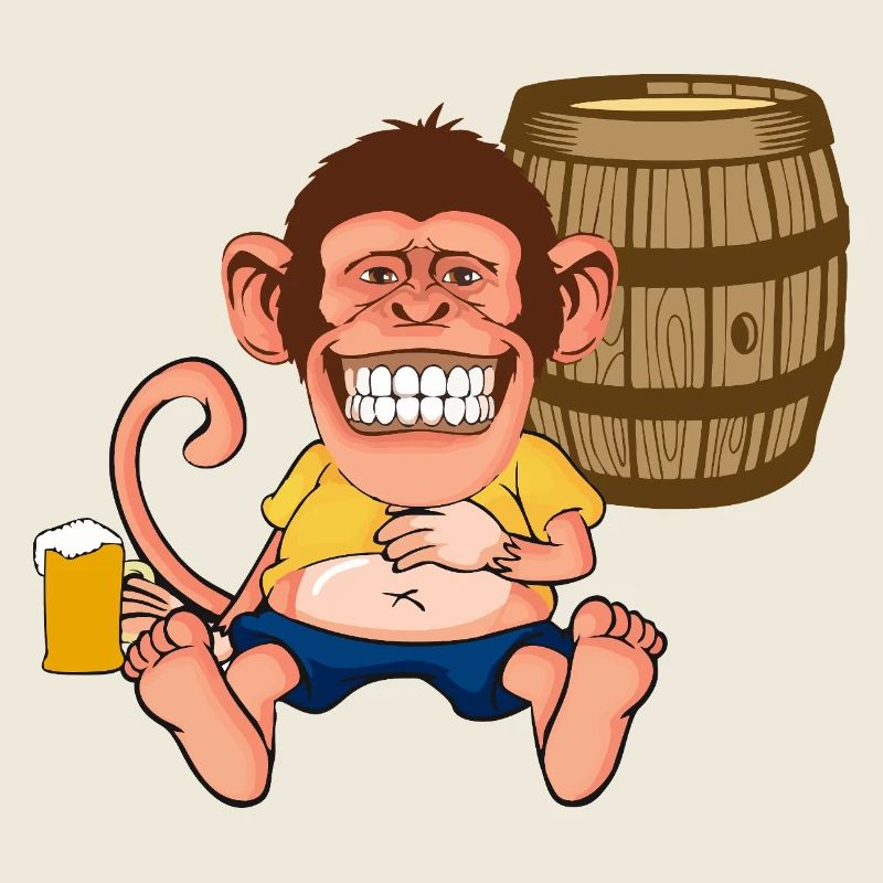 Graphisme rétro de bande dessinée dessin animé Drôle de Singe Singe