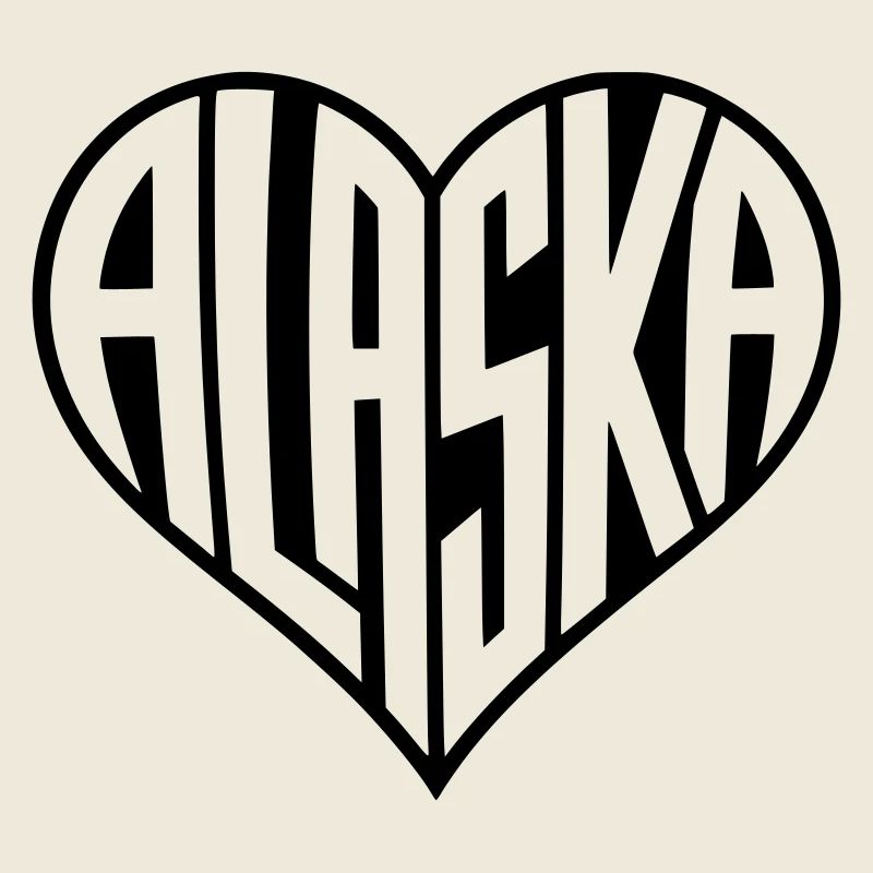 Alaska in Heart Lettering