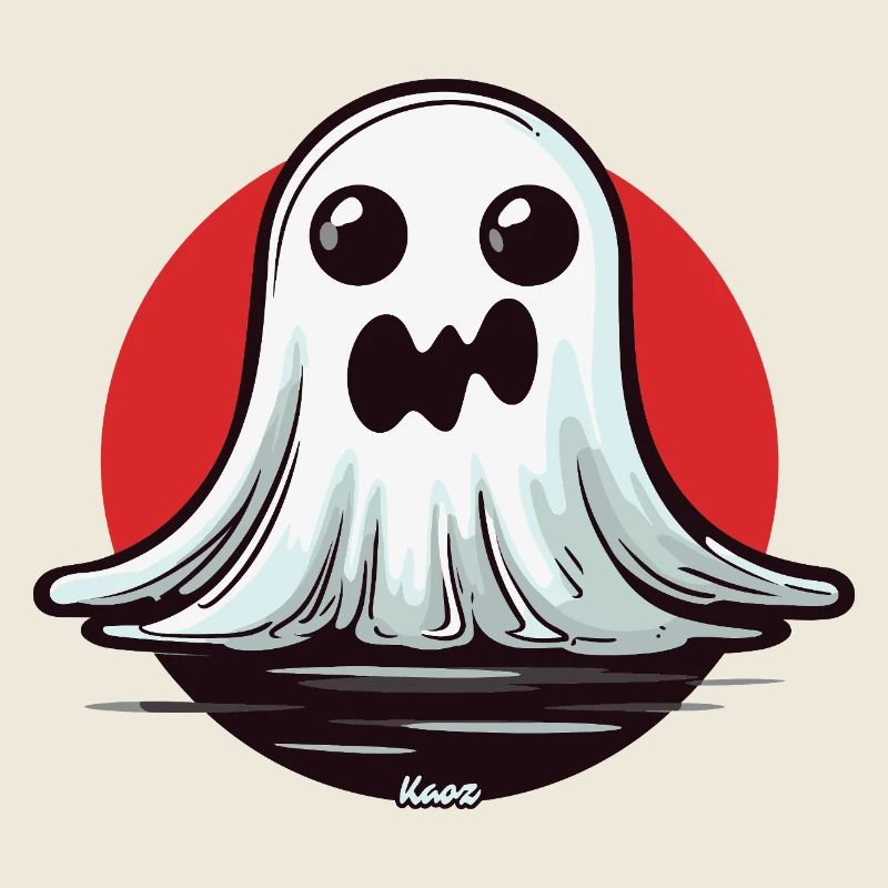 Kawaii Ghost in the Moonlight