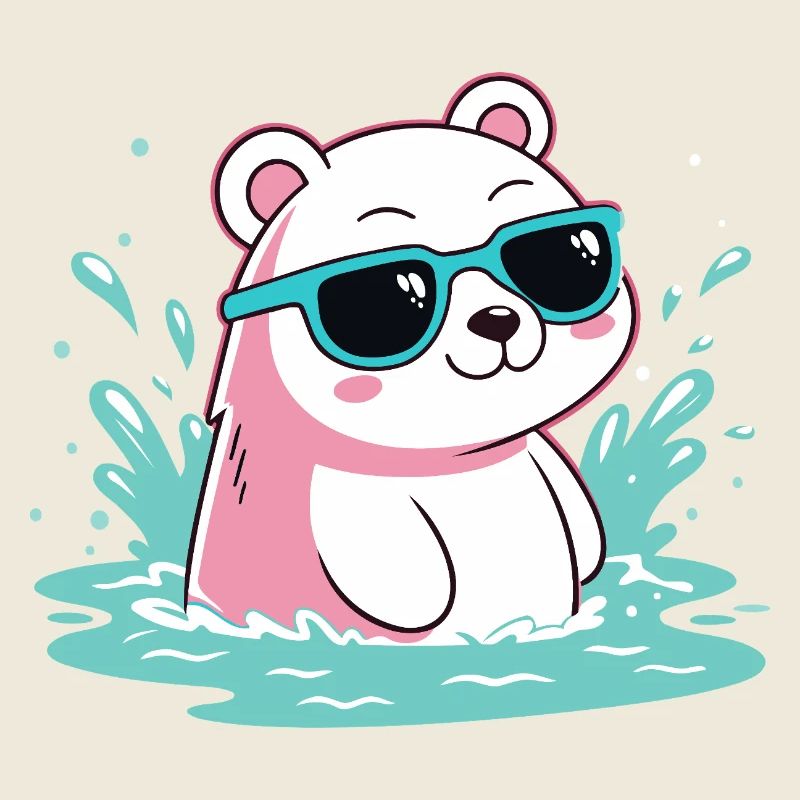 Wasser-Eisbär in kühlen Gläsern