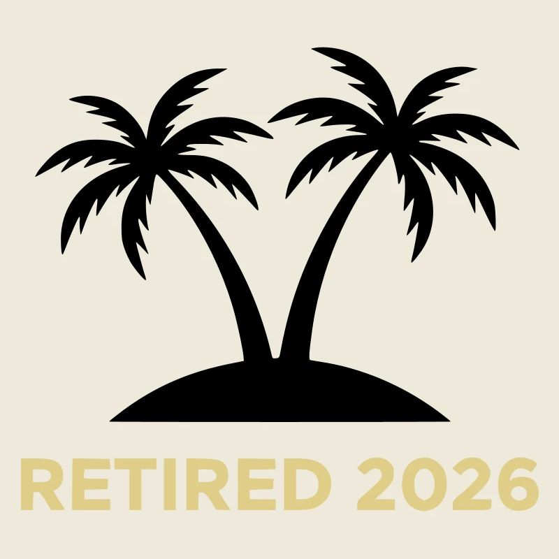 Retired 2026 Pension Palm Trees Logo
