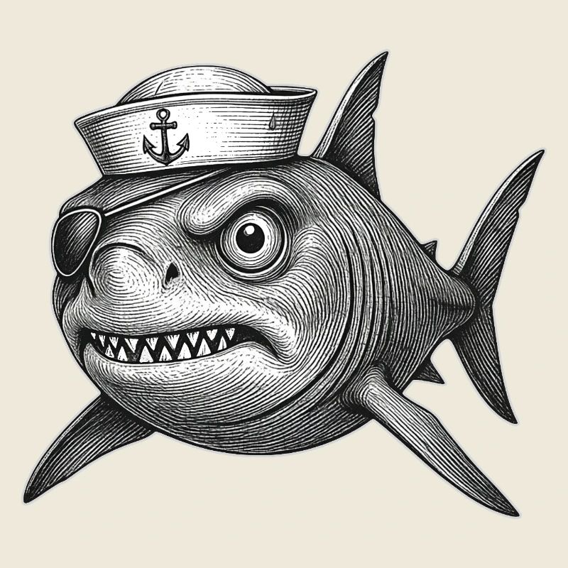 The grumpy Captain Shark