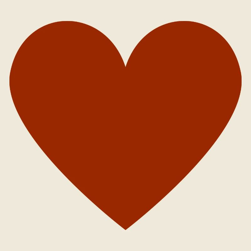 Rust-colored heart - minimalist look