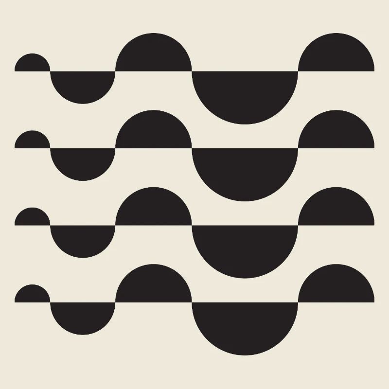 Monochrome Wave Circle Grid