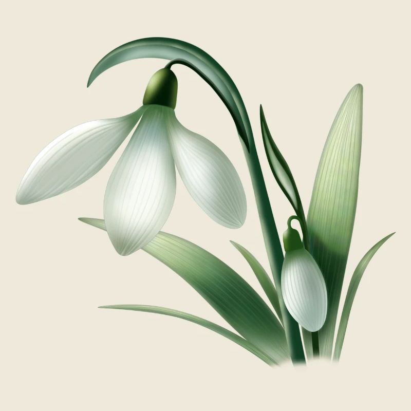 Anémone d’hiver – Graphique de fleur blanche