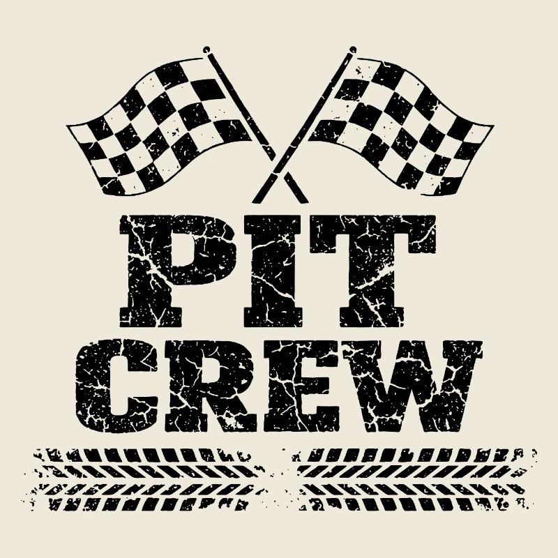 Pit Crew Équipe de Course Automobile Vintage