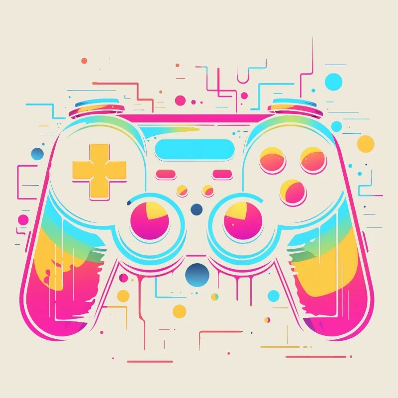 Game Controller Retrowave Look