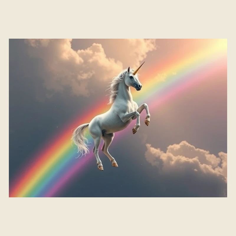 Galaktischer Einhornflug über Regenbogen